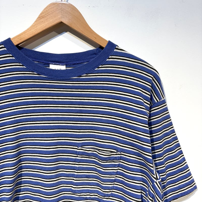 90s GAP ボーダーTシャツ ブルーXホワイト Lサイズ ブラジル製