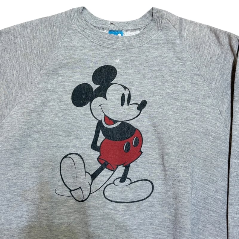 USED】1980s Disney ミッキーマウス クルーネックスウェット 霜降り
