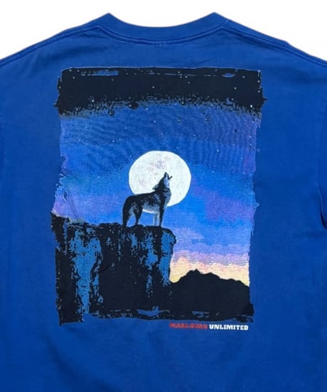 【USED】1990s MARLBORO マルボロ ウルフ 半袖Tシャツ ブルー