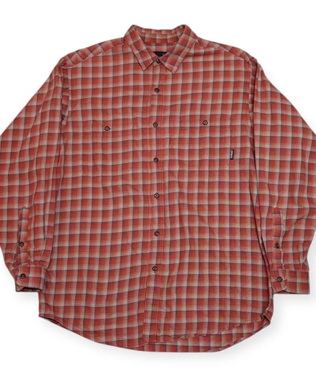 【USED】1990s Patagonia フランネルシャツ オレンジオンブレ Mサイズ ポルトガル製