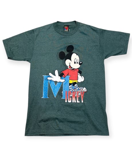 【DEADSTOCK】1990s Disney ミッキーマウス 半袖Tシャツ VELVA SHEEN製  GRAY Mサイズ アメリカ製