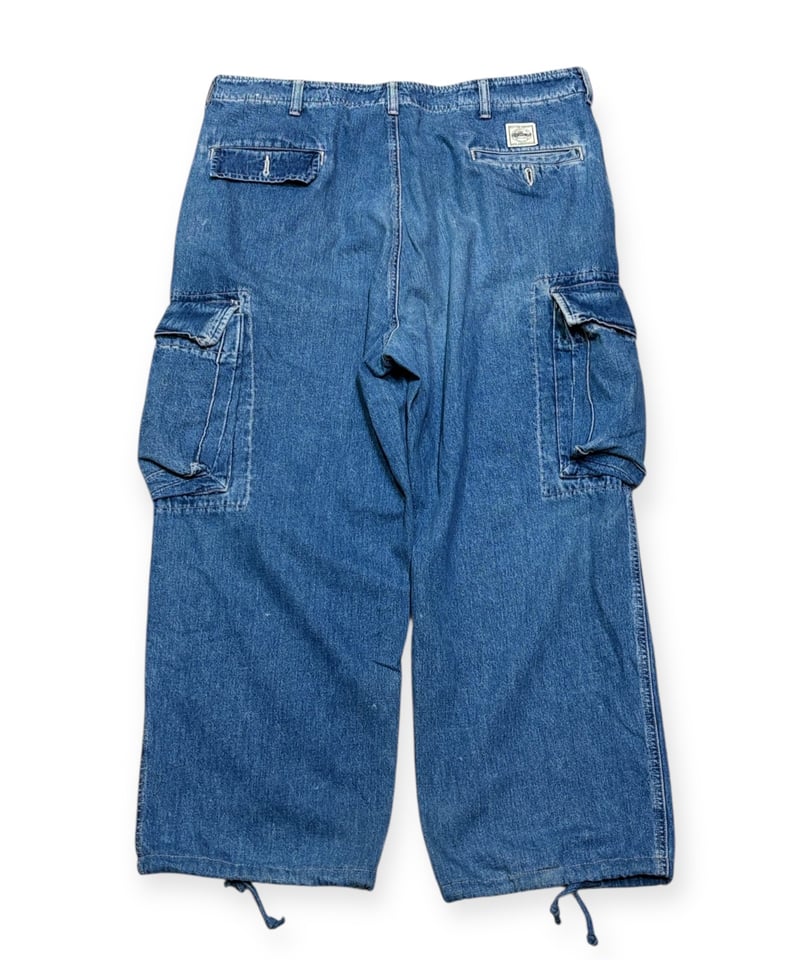 USED】1990s RRL デニムカーゴパンツ インディゴ 三つ星タグ期 W34 USA