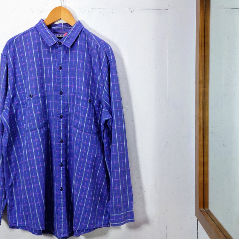 USED 1980s~1990s Patagonia フランネルシャツ ネイビー XLサイズ 