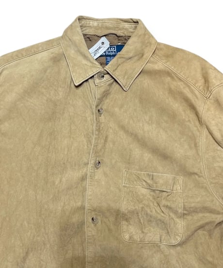 【USED】1990s Polo Ralph Lauren スエードシャツ ベージュ Mサイズ