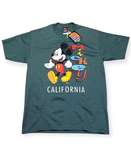 【DEADSTOCK】1990s Disney California ミッキーマウス 半袖Tシャツ VELVA SHEEN製 GRAY Lサイズ アメリカ製