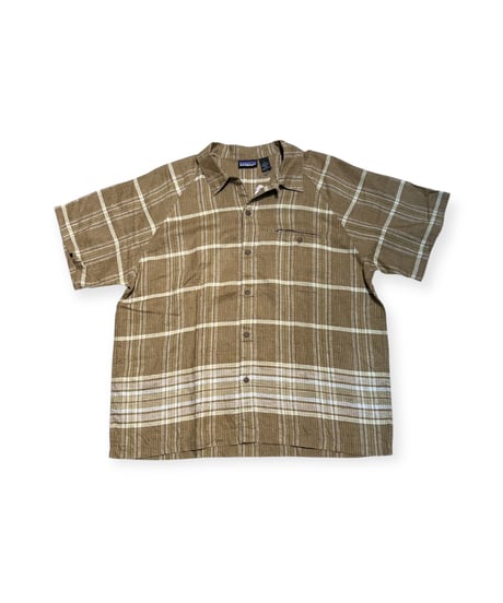 【USED】2000s Patagonia SS HEMP SHIRT khaki Lサイズ