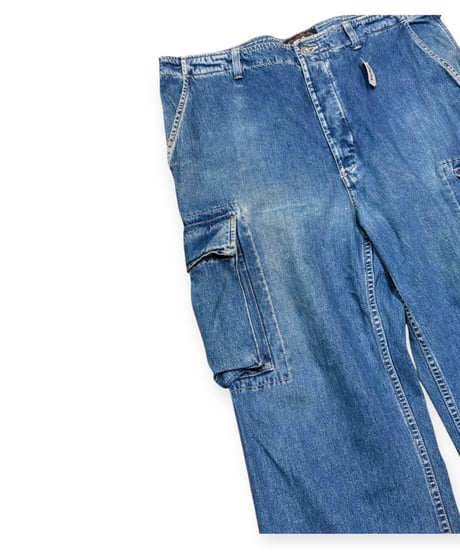 【USED】1990s RRL デニムカーゴパンツ インディゴ 三つ星タグ期  W34 USA製