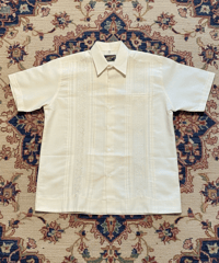 【NEW ITEM】ESTRELLA STANDARD S/S GUAYABERA キューバシャツ (ホワイト、ホワイト)