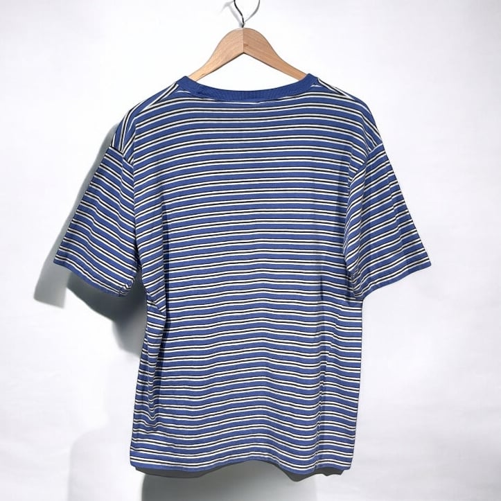 90s GAP ボーダーTシャツ ブルーXホワイト Lサイズ ブラジル製