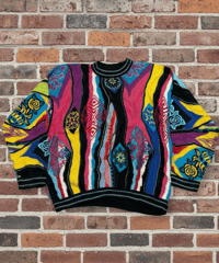 【USED】 90s COOGI  クージー　ニット  クルーネック  花柄　オーストラリア製　XLサイズ　ミントコンディション
