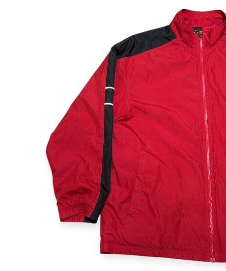 【USED】1990s NIKE ナイロンセットアップ RED ジャケットXL、パンツMサイズ