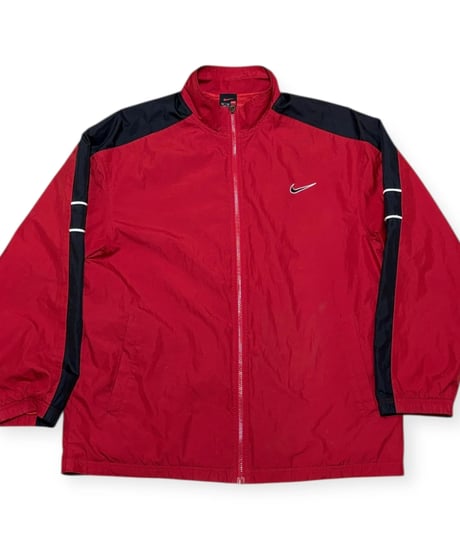 【USED】1990s NIKE ナイロンセットアップ RED ジャケットXL、パンツMサイズ