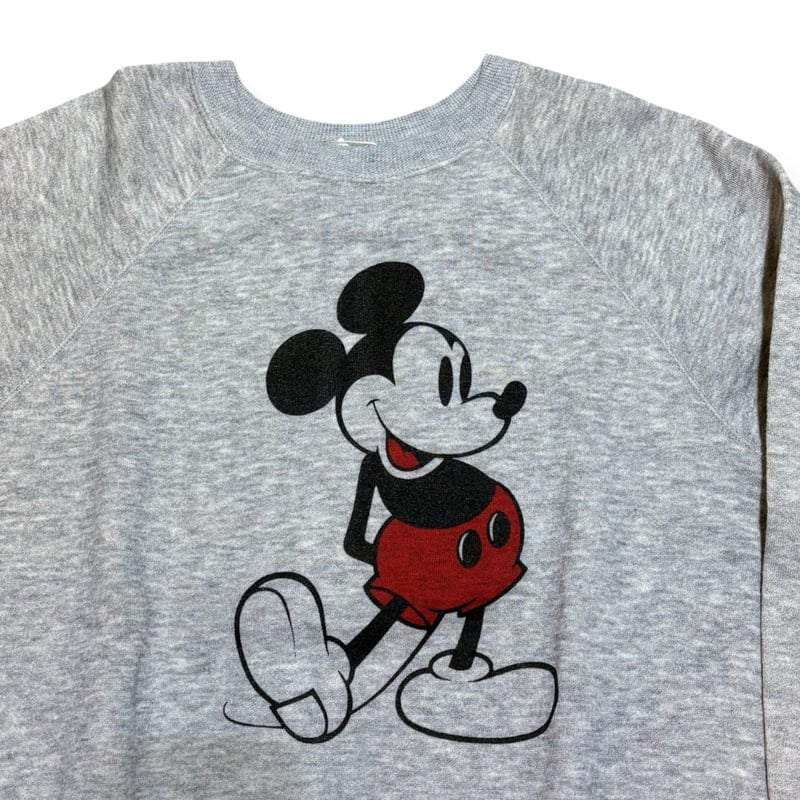 USED】1980s Disney ミッキーマウス クルーネックスウェット 霜降り