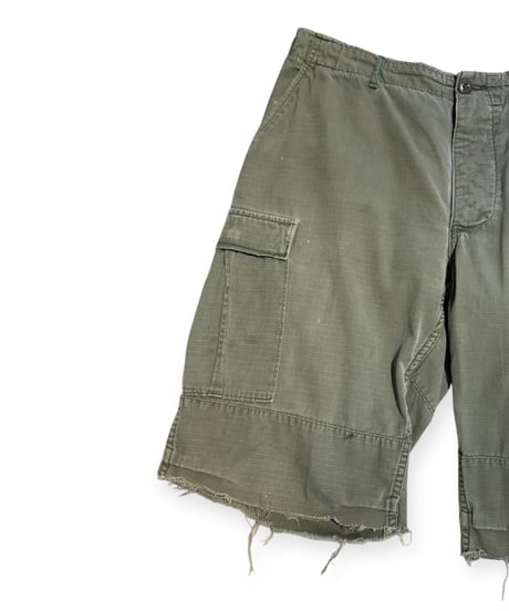 【USED】1980s US ARMY ジャングルファティーグパンツ M-R カットオフショーツ