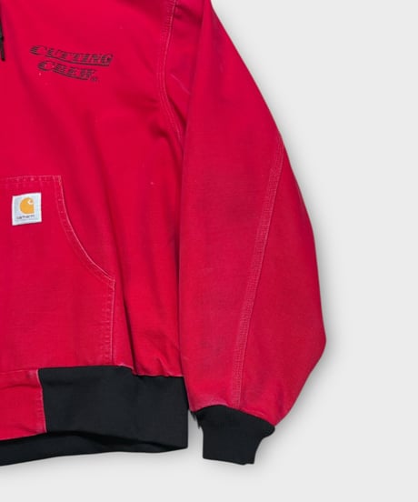 【USED】90s Carhartt  アクティブジャケット  RED   Lサイズ　アメリカ製　刺繍デザイン