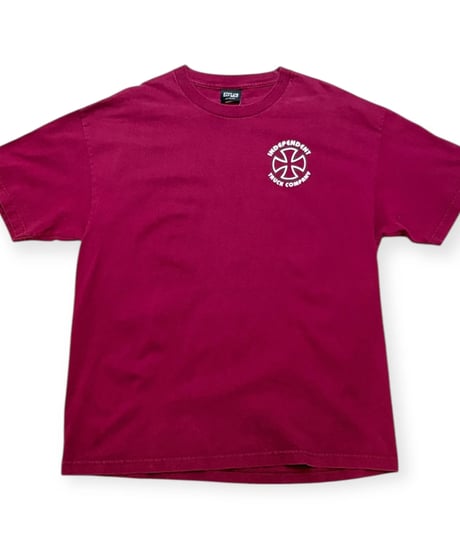 【USED】2000s INDEPENDENT TRUCKS アイアンクロス 半袖Tシャツ バーガンディ XLサイズ