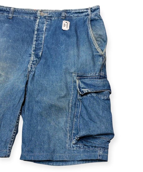 【USED】1990s RRL デニムカーゴパンツ ショーツリメイク 三つ星タグ  W34 USA製
