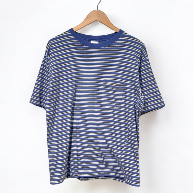 90s GAP ボーダーTシャツ ブルーXホワイト Lサイズ ブラジル製