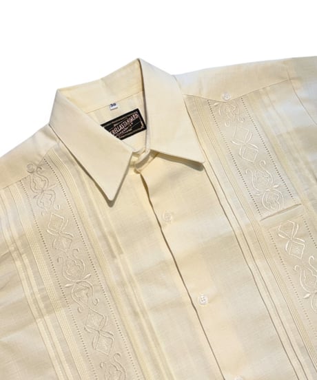 【NEW ITEM】ESTRELLA STANDARD S/S GUAYABERA キューバシャツ (ホワイト、ホワイト)