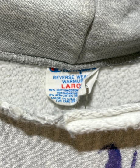 80s Champion RW HOODIE  リバースウィーブ  パーカー  GRAY  Lサイズ  4段プリント