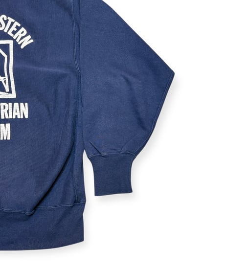 【USED】1990s Champion RW クルーネックスウェット NAVY 4段プリント XLサイズ アメリカ製