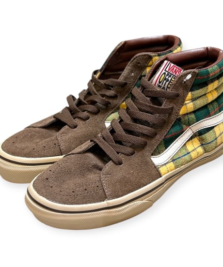 【DEADSTOCK】2000s VANS SKA8HI ブラウン、チェック US9