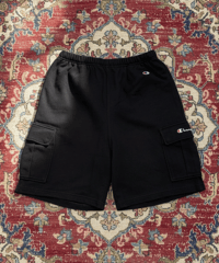 【USED】Champion スウェットカーゴショーツ BLACK