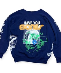 【USED】2000s POWELL PERALTA パウエル マルチプリント Bootleg クルーネックスウェット NAVY Mサイズ位