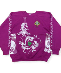 【USED】2000s POWELL PERALTA パウエル マルチプリント Bootleg クルーネックスウェット PINK XLサイズ