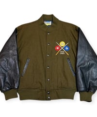 【USED】1990s ビリヤード スタジャン 袖レザー ウールボディ