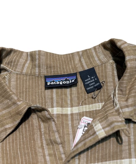 【USED】2000s Patagonia SS HEMP SHIRT khaki Lサイズ