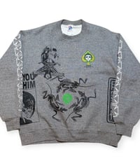 【USED】2000s POWELL PERALTA パウエル マルチプリント Bootleg クルーネックスウェット GRAY XLサイズ
