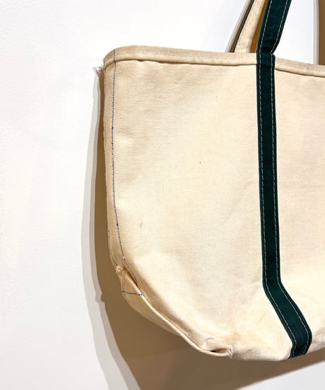 1980年代 L.L.Bean のトートバック！人気のラージライズ！底シングルのレアモデル！生成りxGREEN
