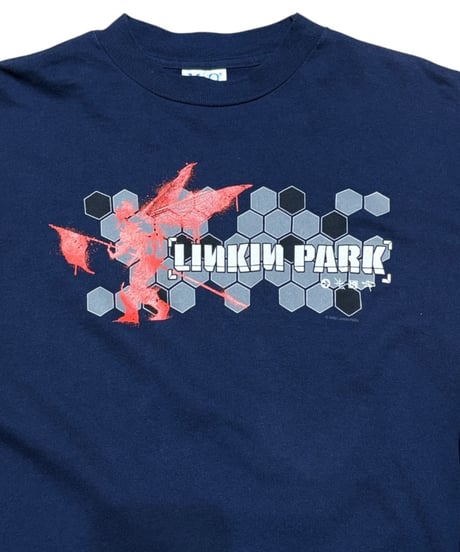 【USED】2000s LINKIN PARK リンキンパーク 長袖Tシャツ NAVY Mサイズ 袖プリント