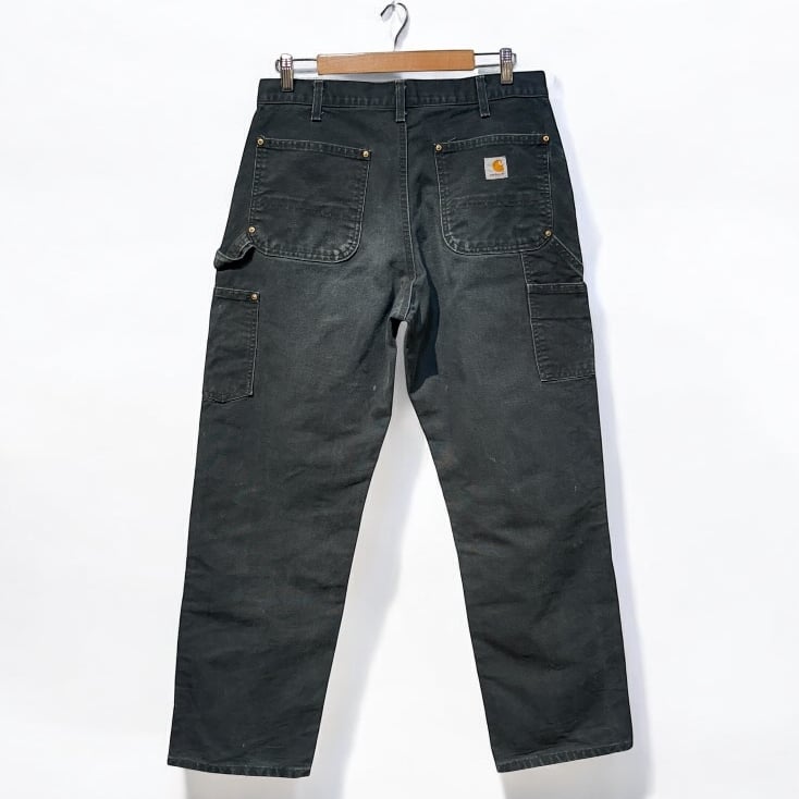 Carhartt ダブルニー W34×L32 メキシコ製 ブラック ペインター 2000s Carhartt ダブルニーペインターパンツ ブラック W34L30