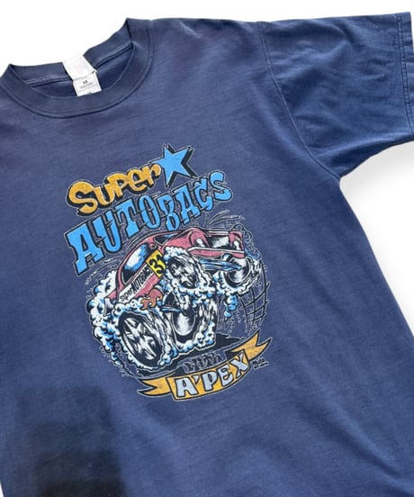 【USED】2000s SUPER AUTO BACS SS T-SHIRTS NAVY Lサイズ