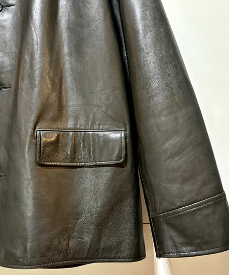 90s Polo Ralph Lauren  レザーコート  カーコート  BLACK  XLサイズ  極上美品