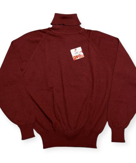 【DEADSTOCK】1980s McGREGOR マクレガー タートルネックニット バーガンディ Lサイズ