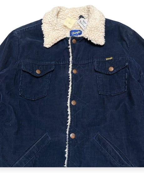 【USED】1990s Wrangler ラングラー ランチジャケット ボアコート NAVY Sサイズ位 アメリカ製