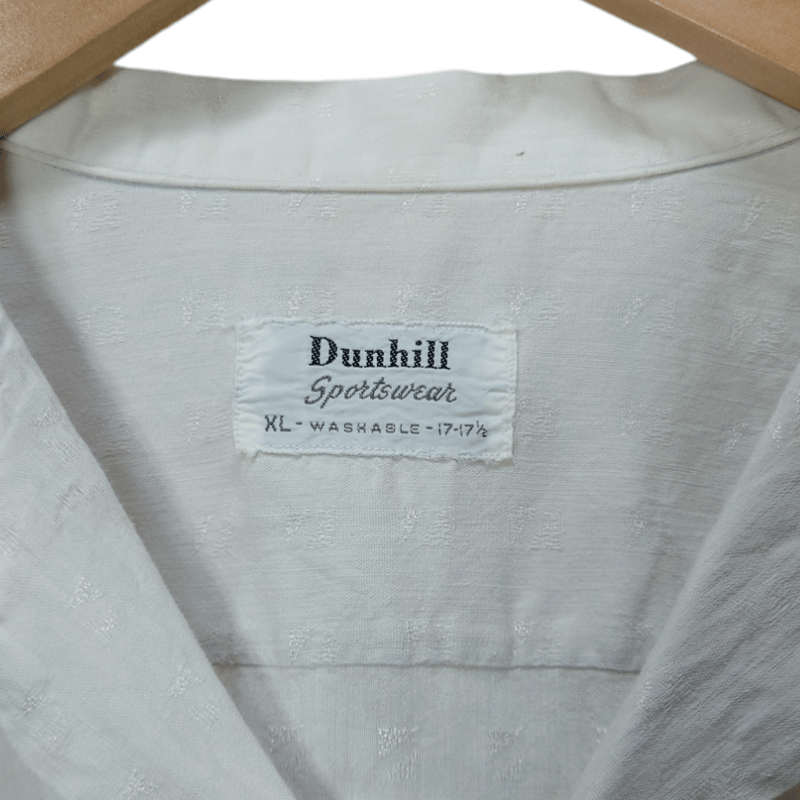 50s dunhill ダンヒル オープンカラーシャツ ホワイト XLサイズ 50s dunhill ダンヒル オープンカラーシャツ ホワイト XLサイズ