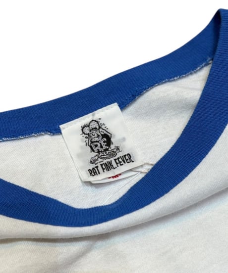 【USED】2000s RATFINK ラグランスリーブTシャツ BLUE,WHITE Mサイズ