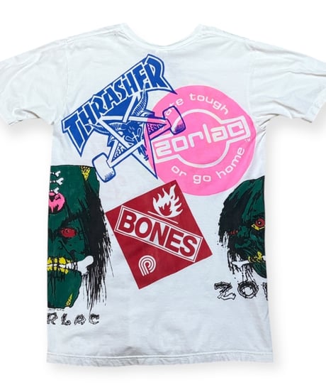 【USED】2000s OLD SKATE マルチプリント Bootleg THRASHER ZORLAC POWELL Mサイズ