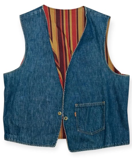 【USED】1970s Levi’s リバーシブルベスト インディゴ&ストライプ BIG-E
