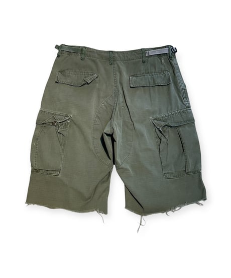 【USED】1980s US ARMY ジャングルファティーグパンツ M-R カットオフショーツ