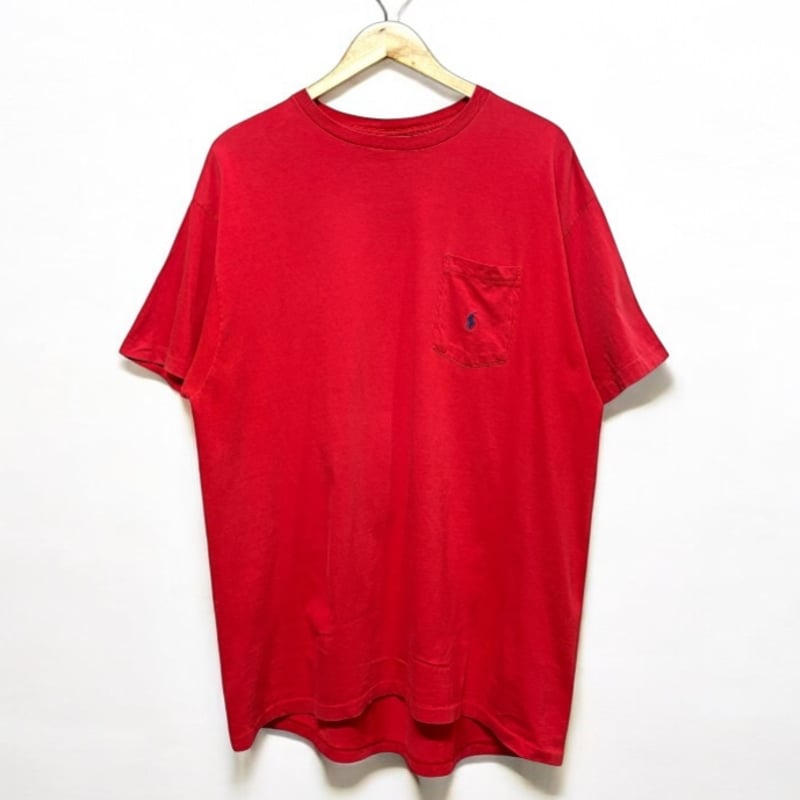 90s Polo Ralph Lauren ラルフローレン ポケットTシャツ RED ア