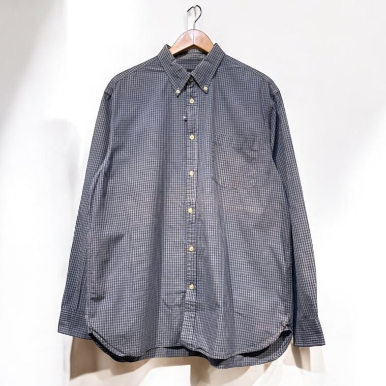 90s OLD GAP BD SHIRT ボタンダウンシャツ ブルーチェック柄 L