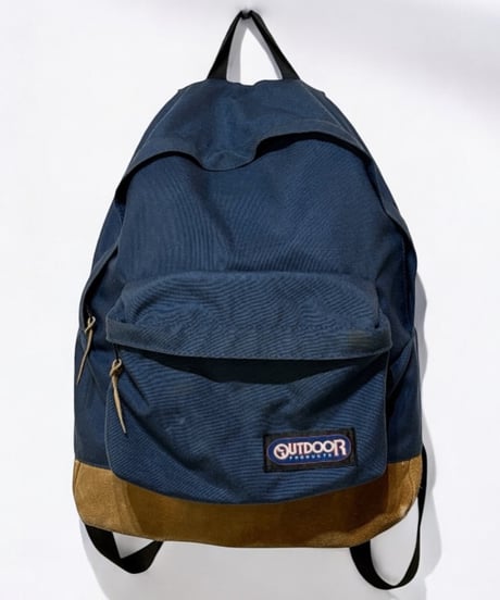 90s OUTDOOR PRODUCTS  デイパック　ネイビー　レザーボトム　アメリカ製