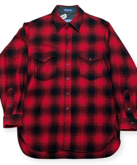 【USED】1970s PENDLETON ペンドルトンウールシャツ RED オンブレ Mサイズ ウエスタン