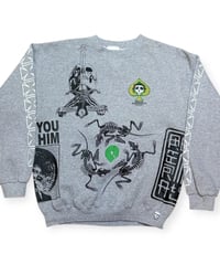 【USED】2000s POWELL PERALTA パウエル マルチプリント Bootleg クルーネックスウェット GRAY Lサイズ