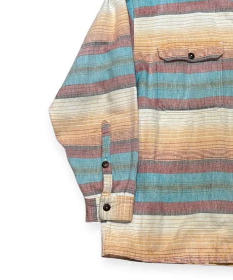【USED】90s Patagonia  ヘビーフランネル  サニーストライプ  Lサイズ  ポルトガル製